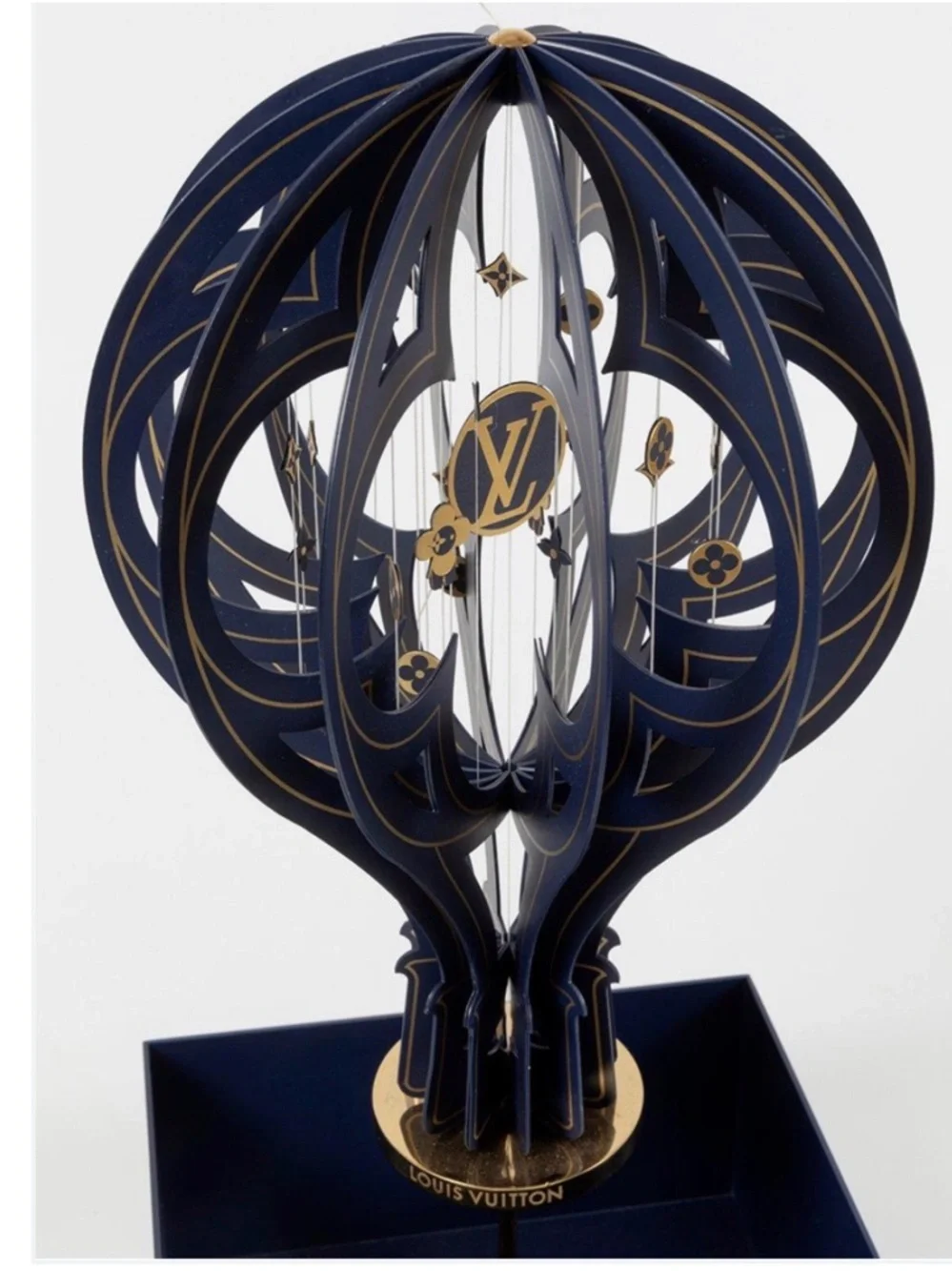 Louis Vuitton Navy and Gold Ornamental Hot Air Balloon Sculpture Ikebana Vase - Picture 2 of 11